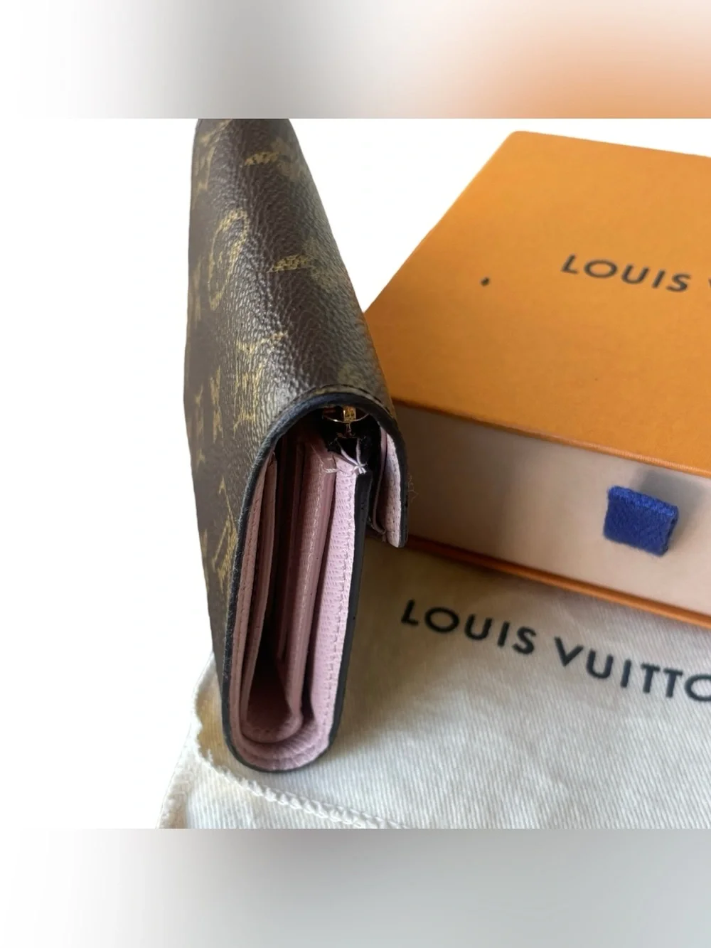 Louis Vuitton Victorine Monogram Rose Ballerine Wallet & Box